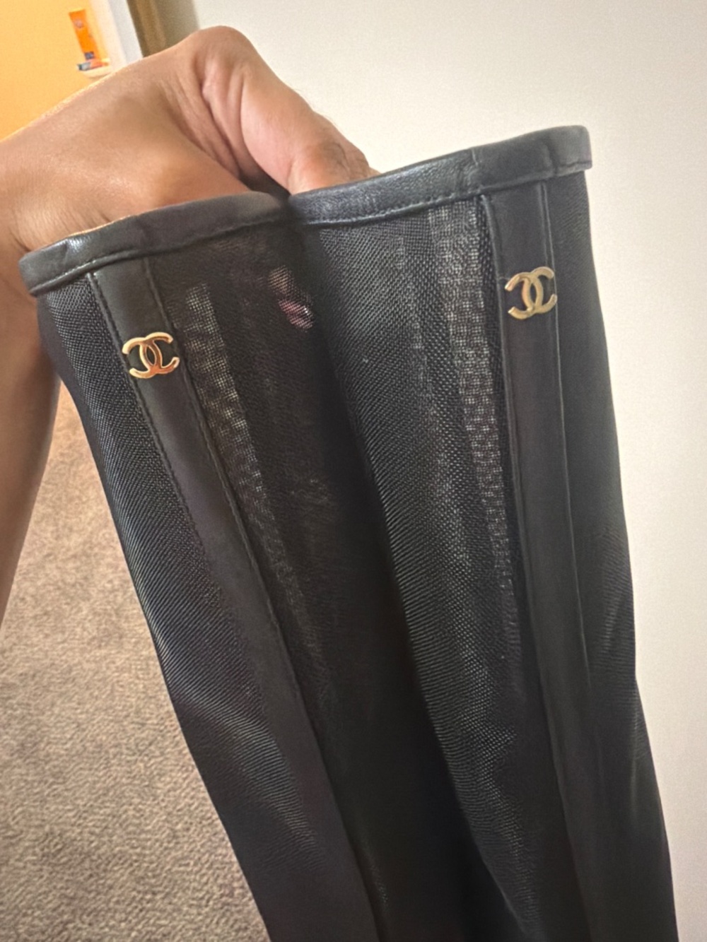 Black mesh Chanel boots - Picture 7 of 7